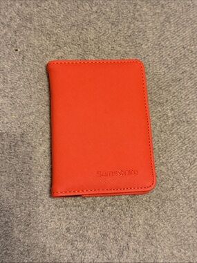 Samsonite Orange/Red Travel Passport Credit Card Holder Wallet